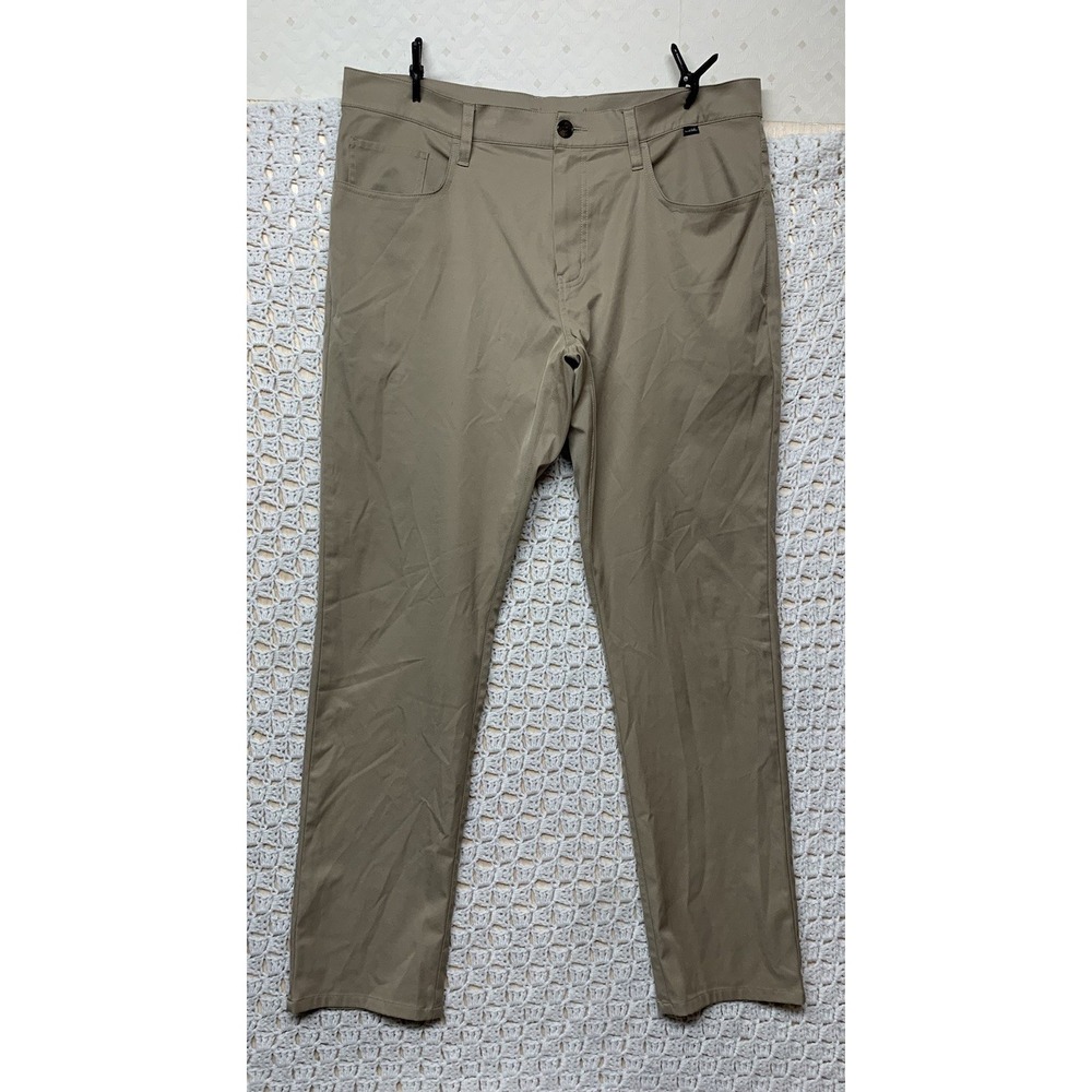 Travis Mathew‎ Pants Mens 36x31 Beige Performance Stretch Casual Flat Front
